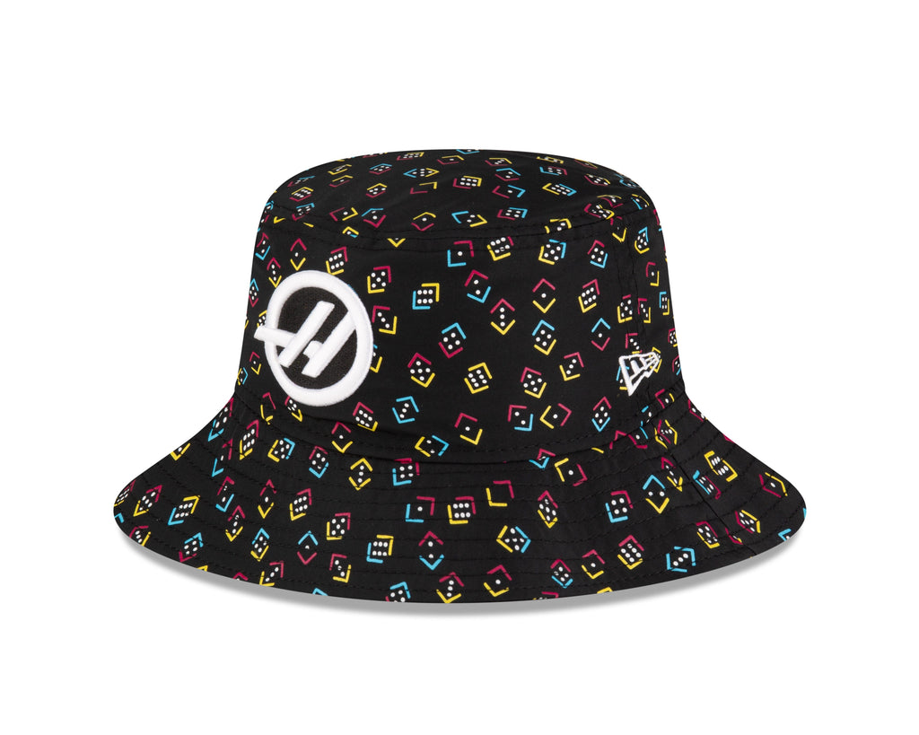 Haas Racing F1 Special Edition Vegas GP New Era Tapered Bucket Hat - Black Hats Haas F1 Racing Team 
