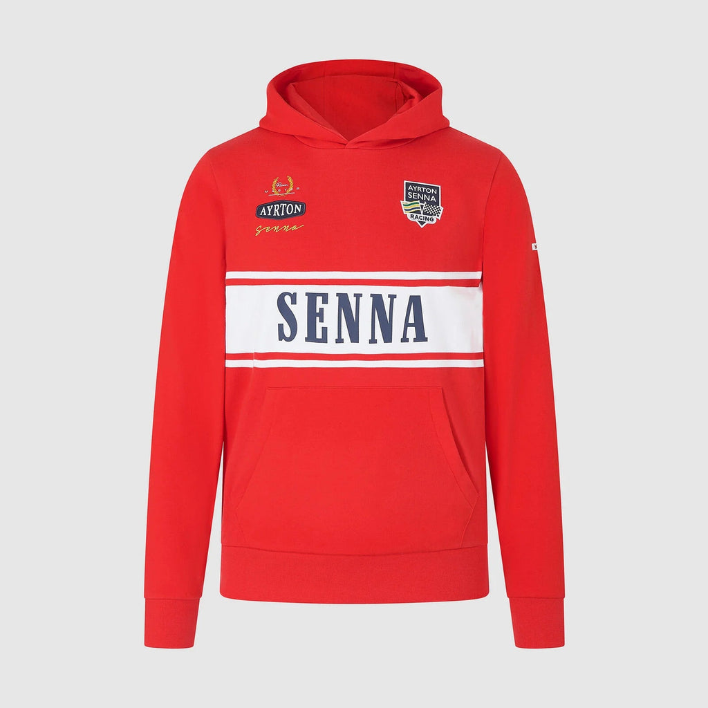 Ayrton Senna Men's Legacy Hoody- Red Hoodies Ayrton Senna 