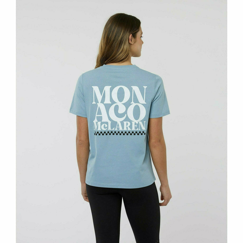 McLaren F1 Special Edition Monaco GP Women's Slogan T-Shirt - Blue/Black/Orange T-shirts Light Gray