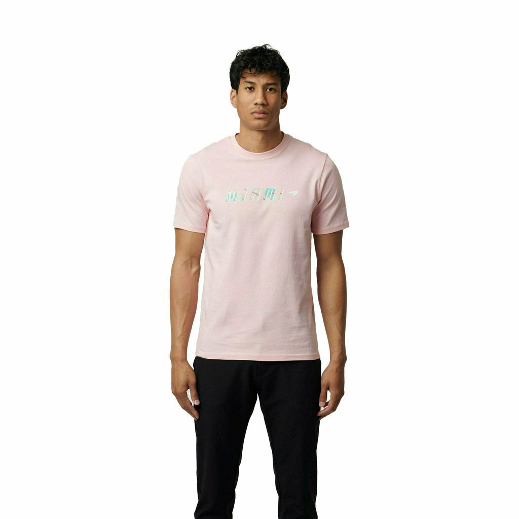 McLaren F1 Men's Miami Palm Graphic T-Shirt-Black/Aqua Sky/Crystal Rose T-shirts Black